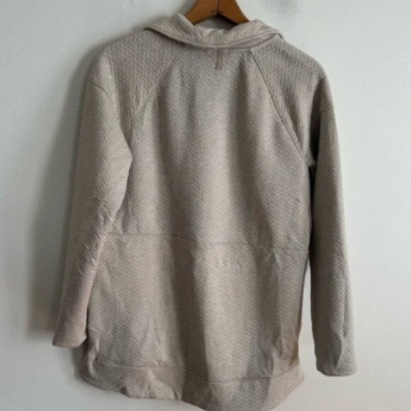 L.L. Bean Quilted Beige Quarter-Zip Pullover - Picture 6 of 6